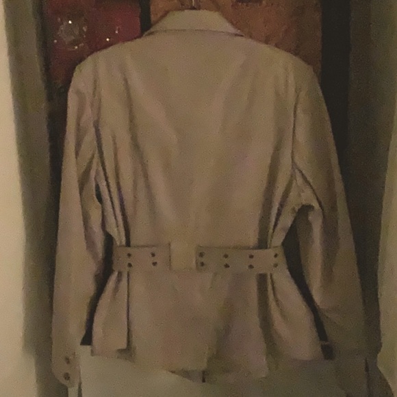 ANDREW MARC NEW belted jacket camel jacket  with print lining - Picture 2 of 5